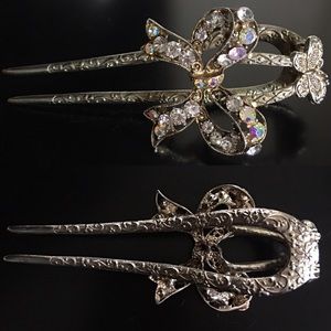 Crystal Bow Hair Prong/Fork 🎀 FIRM $ 🎀